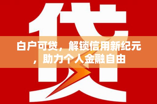 陵城白户可贷，解锁信用新纪元，助力个人金融自由