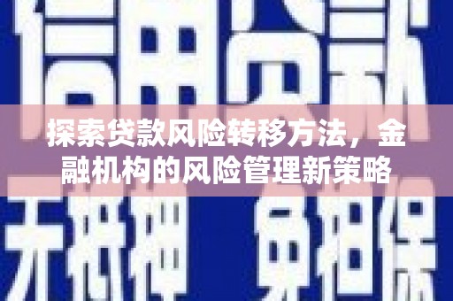 陵城探索贷款风险转移方法，金融机构的风险管理新策略