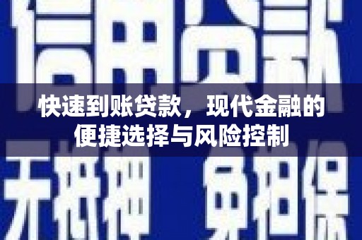 陵城快速到账贷款，现代金融的便捷选择与风险控制