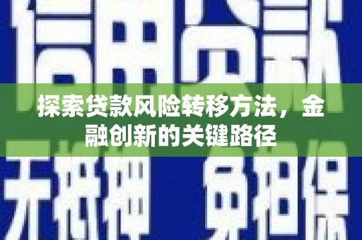 陵城探索贷款风险转移方法，金融创新的关键路径