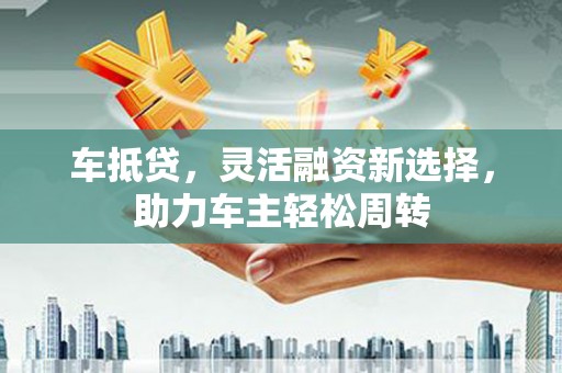 陵城车抵贷，灵活融资新选择，助力车主轻松周转