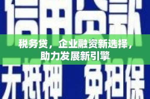 陵城税务贷，企业融资新选择，助力发展新引擎